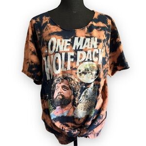 The hangover One man wolf pack bleach tie dye T-shirt
